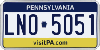 PA license plate LNO5051
