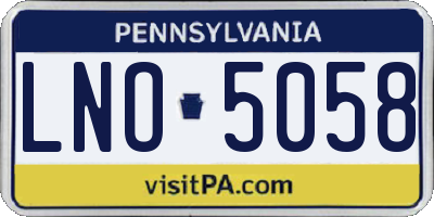 PA license plate LNO5058