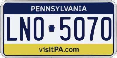 PA license plate LNO5070