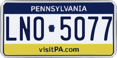 PA license plate LNO5077