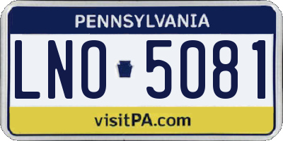 PA license plate LNO5081