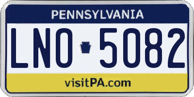 PA license plate LNO5082
