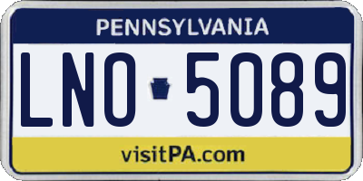 PA license plate LNO5089