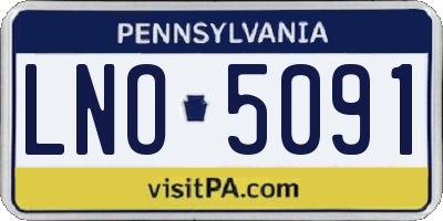 PA license plate LNO5091