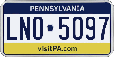 PA license plate LNO5097