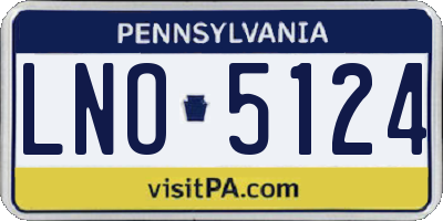 PA license plate LNO5124