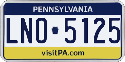 PA license plate LNO5125