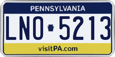 PA license plate LNO5213