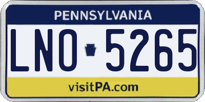 PA license plate LNO5265