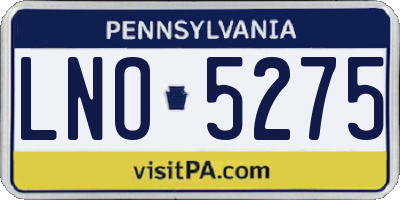 PA license plate LNO5275