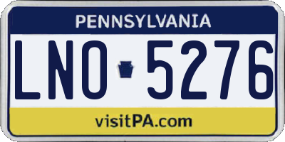 PA license plate LNO5276