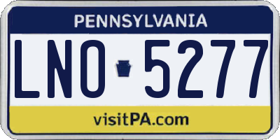 PA license plate LNO5277