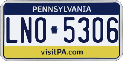 PA license plate LNO5306