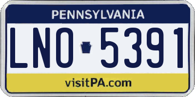 PA license plate LNO5391