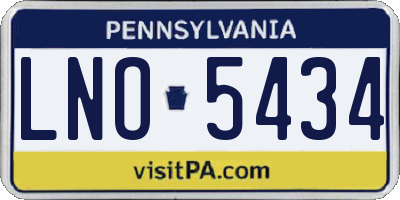 PA license plate LNO5434