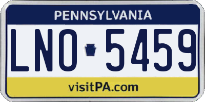 PA license plate LNO5459