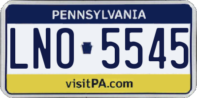 PA license plate LNO5545