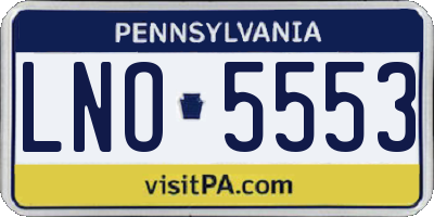 PA license plate LNO5553