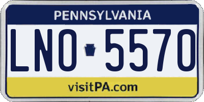 PA license plate LNO5570