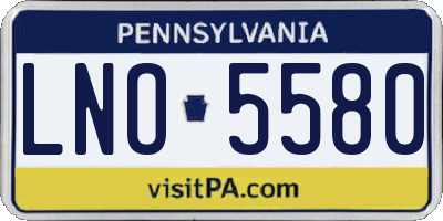 PA license plate LNO5580