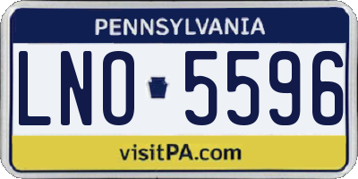 PA license plate LNO5596