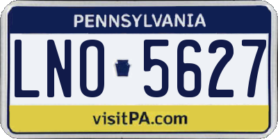 PA license plate LNO5627