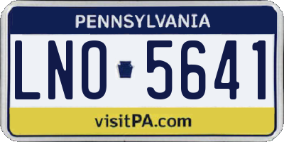 PA license plate LNO5641