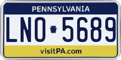 PA license plate LNO5689