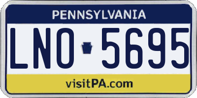 PA license plate LNO5695