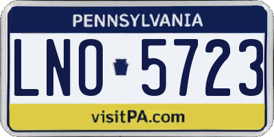PA license plate LNO5723