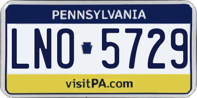 PA license plate LNO5729
