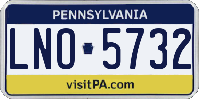 PA license plate LNO5732