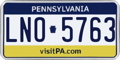 PA license plate LNO5763