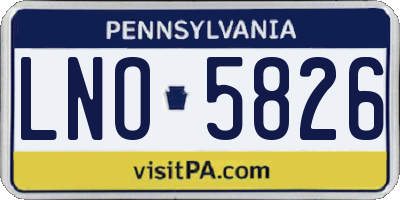 PA license plate LNO5826