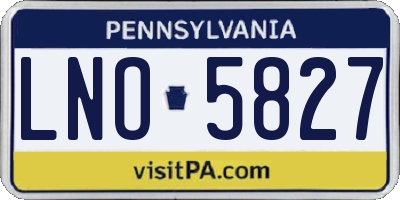 PA license plate LNO5827