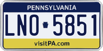 PA license plate LNO5851