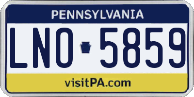 PA license plate LNO5859