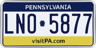 PA license plate LNO5877