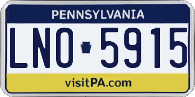 PA license plate LNO5915