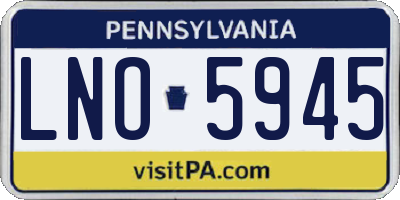 PA license plate LNO5945