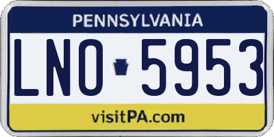 PA license plate LNO5953