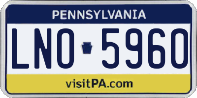 PA license plate LNO5960