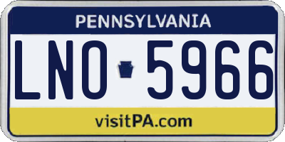 PA license plate LNO5966