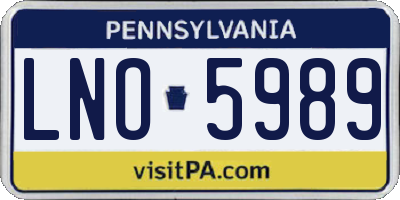 PA license plate LNO5989