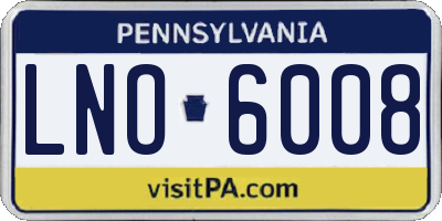PA license plate LNO6008