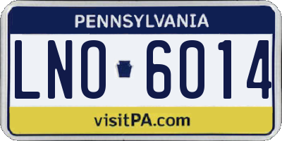 PA license plate LNO6014