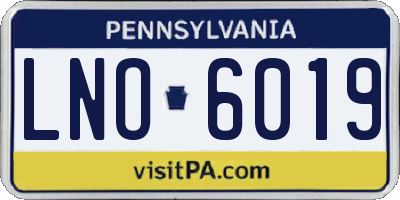 PA license plate LNO6019