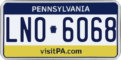 PA license plate LNO6068