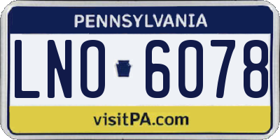 PA license plate LNO6078