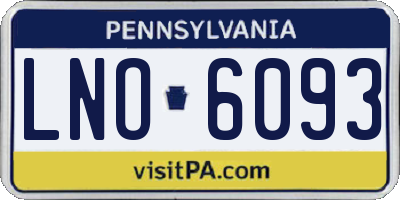 PA license plate LNO6093